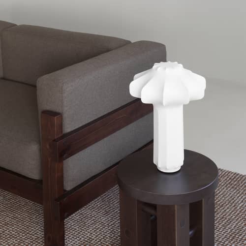Lampada da tavolo Phantom LED tessuto bianco / H 43 cm - Resina cocoon - Normann Copenhagen - Bianco - Acciaio, Resina cocoon