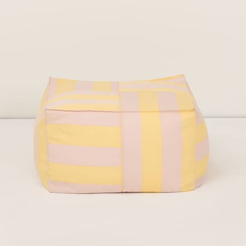 Outdoor-Hocker Otto textil gelb - NOBODINOZ - Gelb & Rosa - Expandiertes Polystyrol, Polyacryl-Gewebe