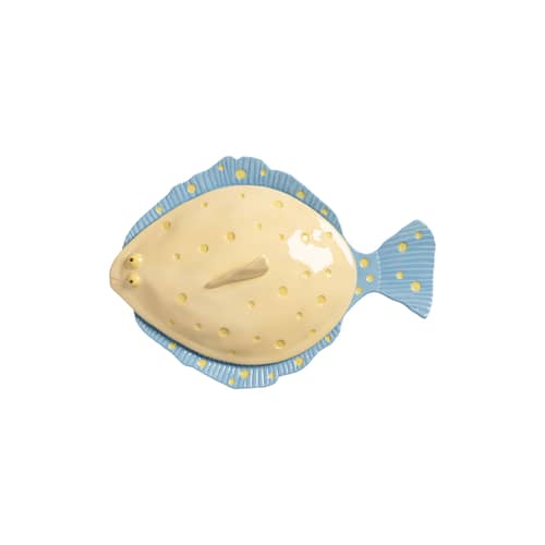 Plat de service Plaice céramique / 29.5 x 21 x H 9 cm - & klevering - Jaune - Grès