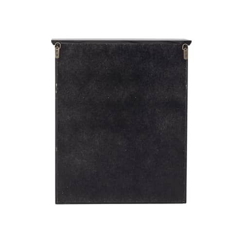 Portaoggetti da parete Hazem legno nero / L 51,5 x P 22,5 x H 66,5 cm - Bloomingville - Nero / Grigio a strisce - Pino, Vetro temprato