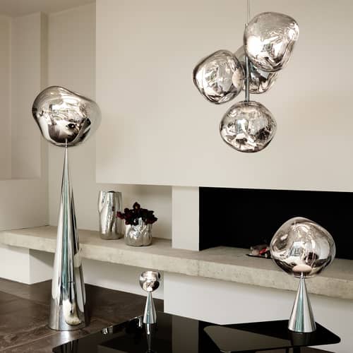 Pouf Slab Ottoman cuir noir - Tom Dixon - Cuir noir / Structure noire - Chêne massif teinté, Cuir, Mousse