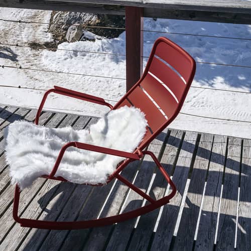 Rocking chair Luxembourg métal jaune / Aluminium - Fermob - Miel texturé - Aluminium laqué