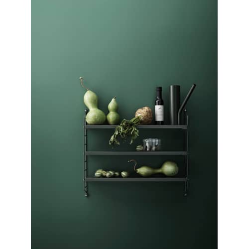 Scaffale String® Pocket legno verde / L 60 x H 50 cm - Ripubblicato nel 1949 - String Furniture - verde salvia - Acciaio laccato, MDF tinto