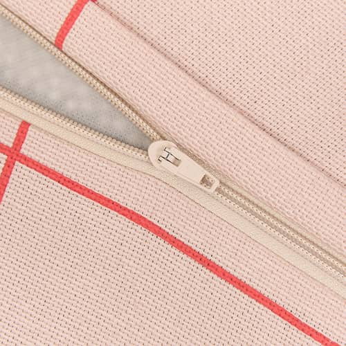Sitzkissen Vibes Long textil rosa - NOBODINOZ - Rosa & Rot / Grillgitter - Expandiertes Polystyrol, Organische Baumwolle