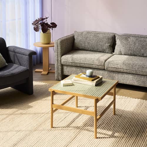 Canapé 2 places Soba / L 178 cm - HÜBSCH - Gris foncé - Contreplaqué, Mousse polyuréthane, Tissu polyester