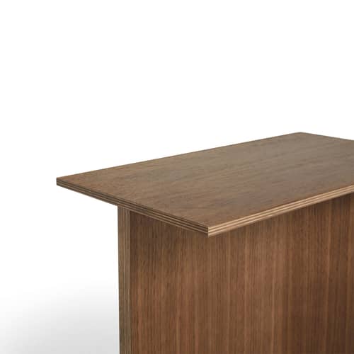 Tavolino d\'appoggio Slit Wood legno naturale / Oblungo - 49,5 x 27,5 x H 35,5 cm / Legno - Hay - Noce - Impiallacciatura in noce