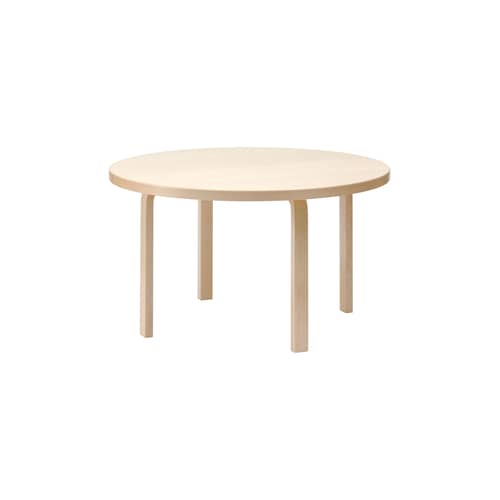 Tavolo rotondo Aalto 91 legno naturale / Ø 125 cm - Alvar Aalto, 1933 - ARTEK - Betulla naturale - Betulla lamellare, Impiallacciatura di betulla