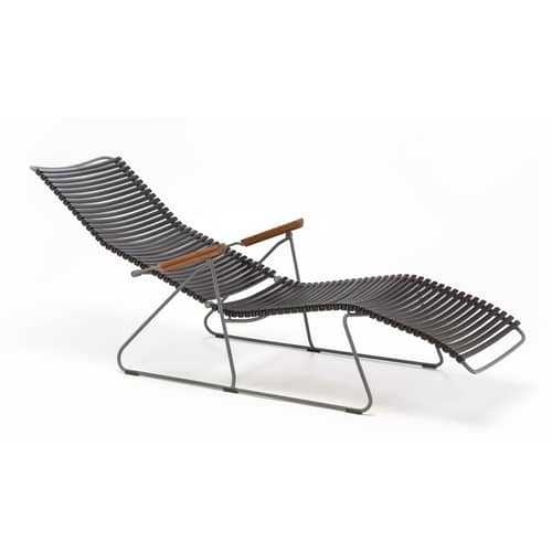 Transat inclinable Click Sunlounger plastique noir / 7 positions - Houe - Noir - Bambou, Métal, Plastique