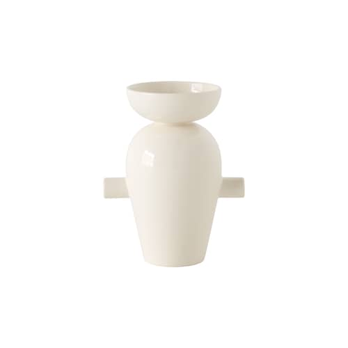 Vasen Momento JH40 keramik weiß / Jaime Hayon - L 19,3 x H 28,8 cm - &tradition - Cremefarben - emaillierte Keramik