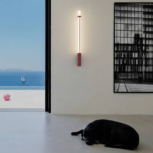 Applique d\'extérieur In Fine LED verre / L 105 cm - DCW éditions - Rouge - Aluminium, Verre
