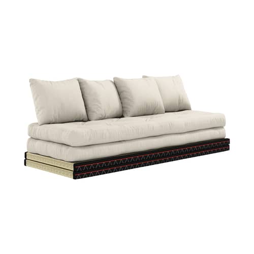 Canapé convertible Chico / Modulable - L 200 cm - KARUP DESIGN - Lin 914 - Fibres recyclées mélangées, Jonc tissé, Mousse, Paille de riz, Tissu