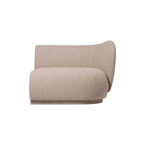 Canapé modulable Rico / Module accoudoir droite - Ferm Living - Accoudoir droite - Bois, Mousse, Tissu bouclé