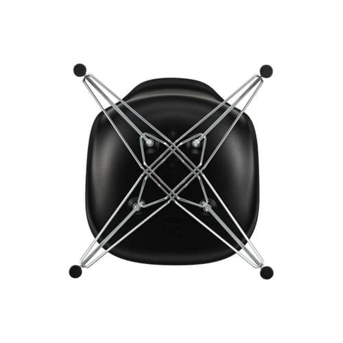 RE DSR - Eames Plastic Side Chair Chair plastic material black / (1950) - Chrome legs / Recycled - Vitra - Black / Chrome legs - Chromed steel, Post-consumer recycled plastic