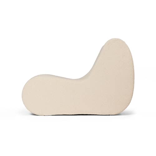 Chauffeuse Rouli tissu blanc / Canapé de jardin modulable / Seconde vie - Ferm Living - Blanc cassé (Pure bouclé) - Mousse PU haute résilience, Tissu outdoor bouclé