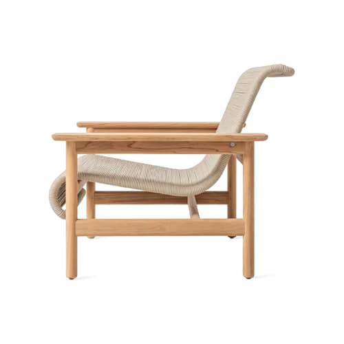 Fauteuil Tomus beige / Corde polypropylène - Vincent Sheppard - Beige / Teck - Corde polypropylène, Teck massif