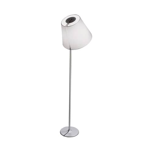Melampo Mega Floor lamp metal textile grey / H 217 cm - Artemide - Aluminium - Aluminium, Fabric
