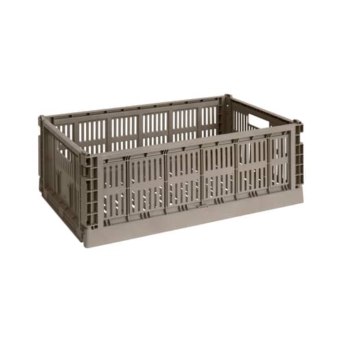 Korb Colour Crate plastikmaterial grau Large / 34,5 x 53 cm - Recycled - Hay - Warmes Grau - Recyceltes Polypropylen