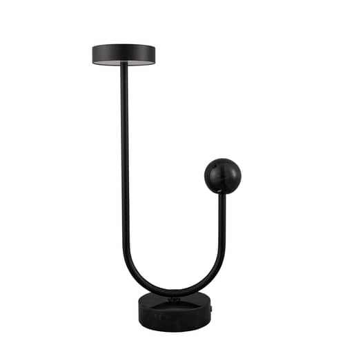 Lampada da tavolo Grasil LED metallo pietra nero / L 28,5 x H 56 cm - Metallo & Marmo - AYTM - Nero - Acciaio, Marmo