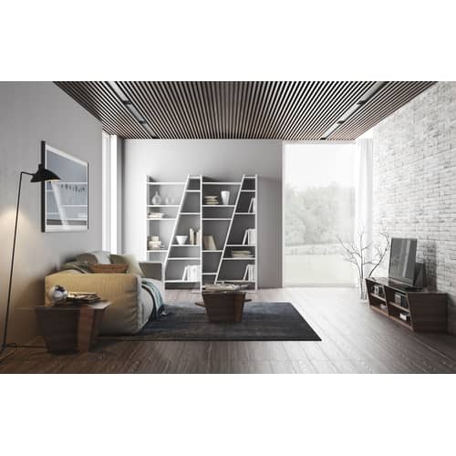 Libreria Delta 004 / L 190 x H 195 cm - POP UP HOME - Nero - Melamina, Pannelli alveolari
