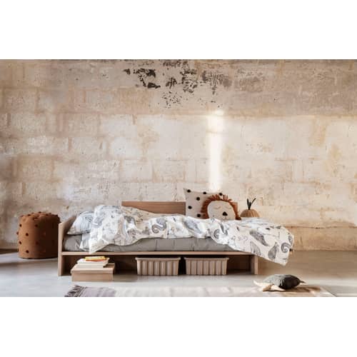 Lit 1 place Kona bois naturel / 90 x 200 cm - Ferm Living - Chêne clair - Placage de chêne laqué