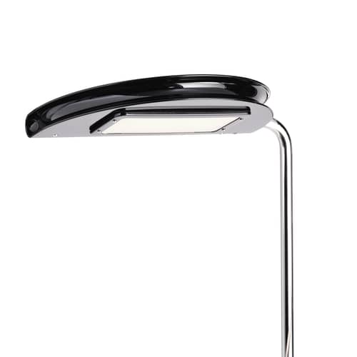 Mezzaluna LED Floor lamp metal black / Bruno Gecchelin, 1975 - Orientable - DCW éditions - Black - Aluminium, Marble, Steel