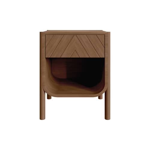 Nachttisch Marius holz braun / Schublade - Hartô - Getönte Eiche, Braun - Getöntes Eichenholz, MDF Furnier getönte Eiche