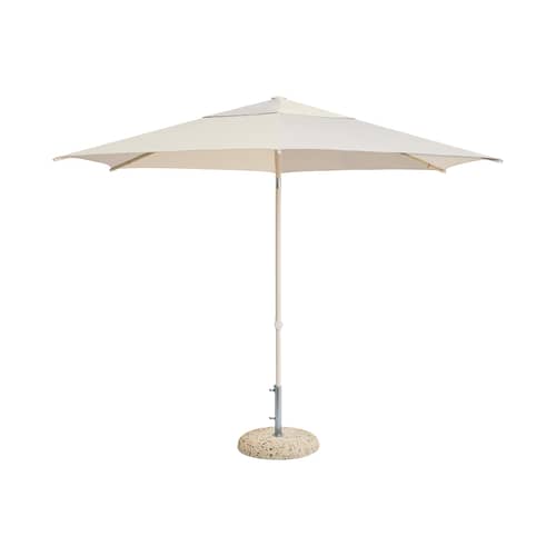 Parasol Terrazza - Hexagon tissu gris / Ø 300 cm - Hay - Gris & blanc cassé - Acier, Aluminium, Polypropylène, Toile oléfine