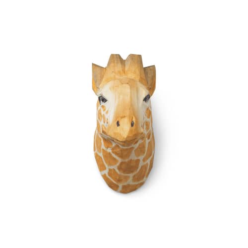 Patère Animal bois multicolore / Girafe - sculpté main - Ferm Living - Girafe - Bois de peuplier, Verre