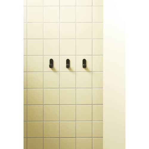 Set de 2 patère Curve Mini métal / H 5,8 cm - Normann Copenhagen - Noir mat - Aluminium anodisé