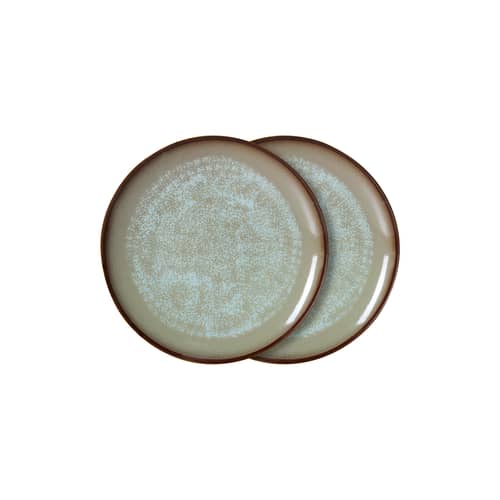 Piatto 70s ceramics ceramica grigio / Set di 2 - Ø 27,5 cm - HK LIVING - Contrasto - Gres smaltato