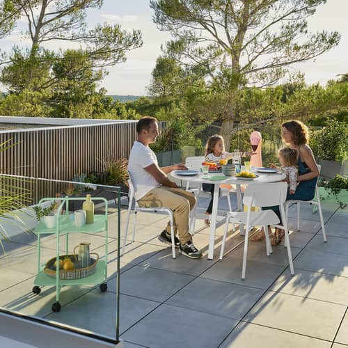 Studie Stacking chair metal yellow / Aluminium - Fermob - Gingerbread - Aluminium