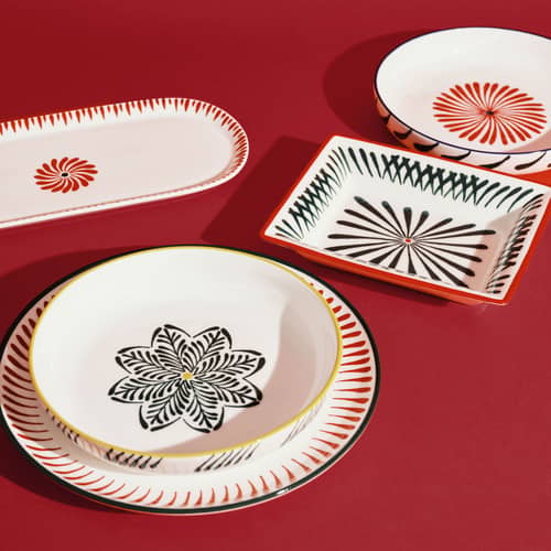 Suppenteller Bazaar keramik grün / Set von 4 - Ø 21 cm - Serax - Grün & Gelbgrün - Sandstein