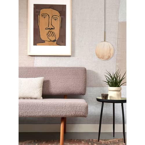 Suspension Carrara verre blanc or / Ø 22 cm - Verre effet marbre / Seconde vie - It\'s about Romi - Blanc effet marbre / Or - Métal, Verre