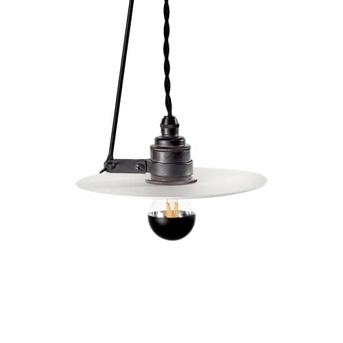 Suspension Luna Small   / Orientable - Ø 18 cm / Porcelaine & acier - Serax - Ø 18 cm / Blanc & noir - Acier, Porcelaine