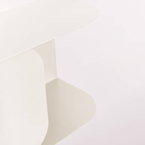Table de chevet murale Steel métal beige / L 40 cm - NOBODINOZ - Beige - Acier laqué