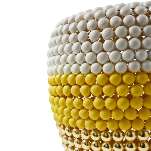 Tabouret Striped Dot métal - Pols Potten - Blanc, jaune & or - Métal