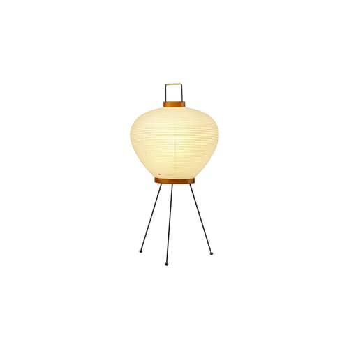 Tischleuchte Akari 3A papierfaser beige /Isamu Noguchi, 1951 - Ø 28 x H 56 cm - Vitra - H 56 cm / Beige - Bambus, Stahl, Washi-Papier
