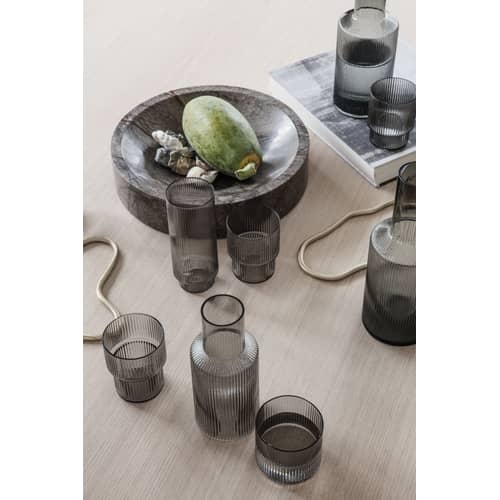 WDW FUMÉ GRIS + Transparent Cristal Pyramide Postmoderne Lustre