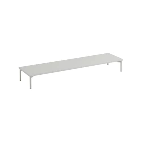  Accessory wood grey / Base, legs W 131 x D 35 x H 17 cm - For Stacked Medium or Large Units - Muuto - Grey - Painted MDF, Steel