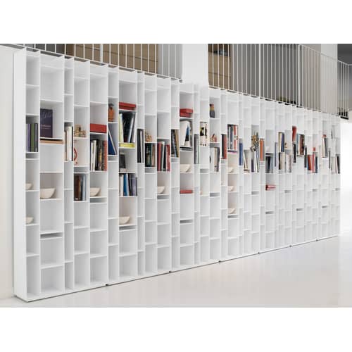 Bibliothèque Random bois blanc / L 81 x H 217 cm - MDF Italia - Blanc - Fibre de bois laqué