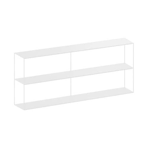 Bücherregal Slim Irony metall weiß / L 180 cm x H 82 cm - Metall - Zeus - Weiß - bemalter Stahl