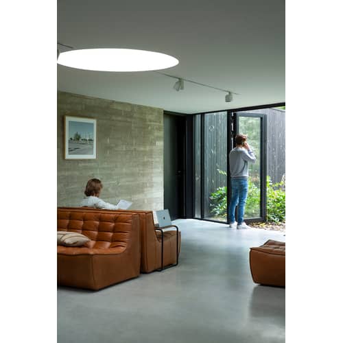 Canapé droit N701 cuir marron / 2 places - L 140 cm - Ethnicraft - Cognac - Bois, Cuir aniline, Mousse