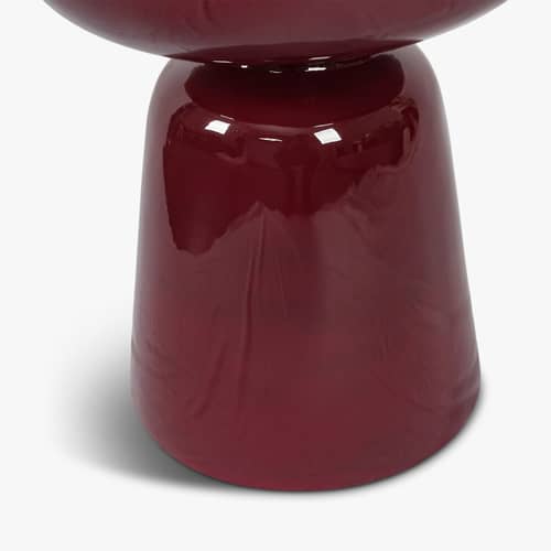 Beistelltisch Cersei corian rot / Hocker – Ø 40 x H 44 cm - NV GALLERY - Bordeaux - Glasfaser