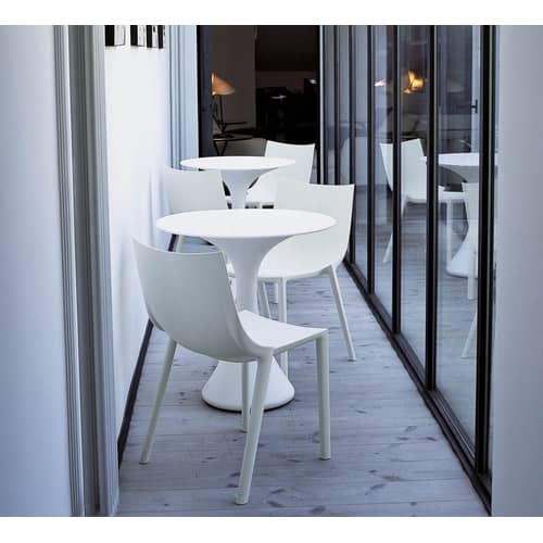Chaise empilable Bo plastique beige - Driade - Beige poudré - Polypropylène