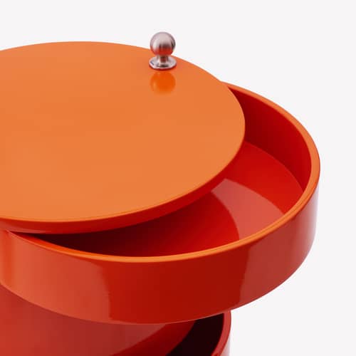 Chariot Barboy bois orange / Verner Panton, 1963 - Verpan - Orange Fresh - MDF peint