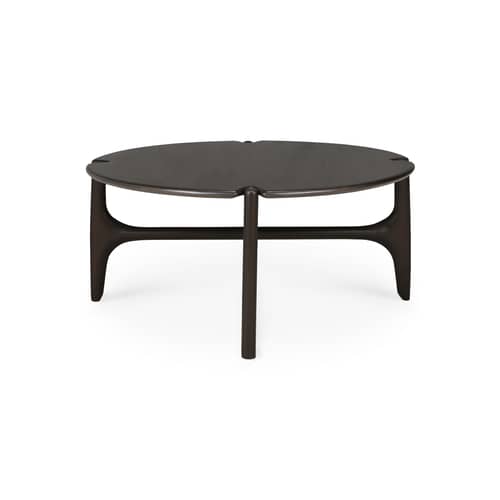 PI Coffee table wood brown / Ø 80 x H 35 cm - Ethnicraft - Ø 80 x H 35 cm / Dark Mahogany - Stained solid mahogany