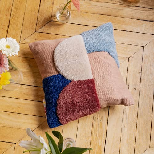 Coussin Balance / 45 x 45 cm - Laine tissée main - COLORTHERAPIS - Balance - Coton, Laine de Nouvelle-Zélande