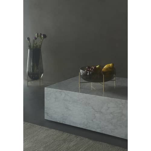 Coppa Echasse metallo vetro grigio oro /Ø 29 x H 28 cm - Audo Copenhagen - Fumé & ottone - Ottone massiccio, Vetro