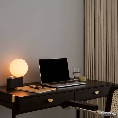 Lampe de table Alumina métal gris / Applique - TALA - Charbon - Aluminium thermolaqué, Porcelaine