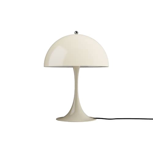 Lampe de table Panthella 320 / Ø 32 cm - Louis Poulsen - Beige opalin / Pied beige opaque - Acrylique opalin